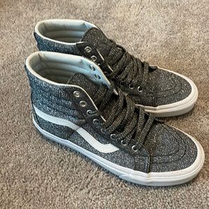 Vans Silver Glitter High Tops